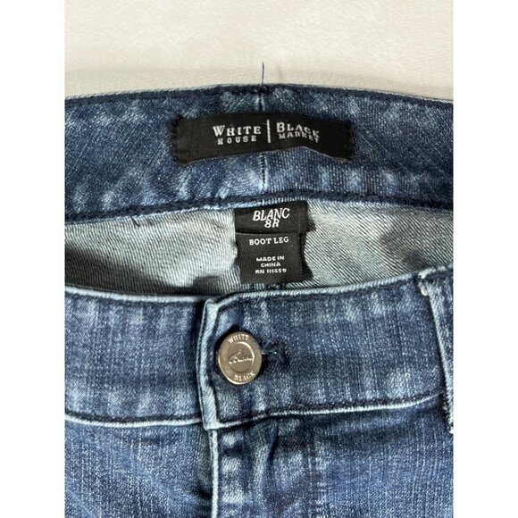 White House Black Market Blanc Straight Leg Jean Embroidered Rhinestone Pocket 8 - Picture 5 of 9